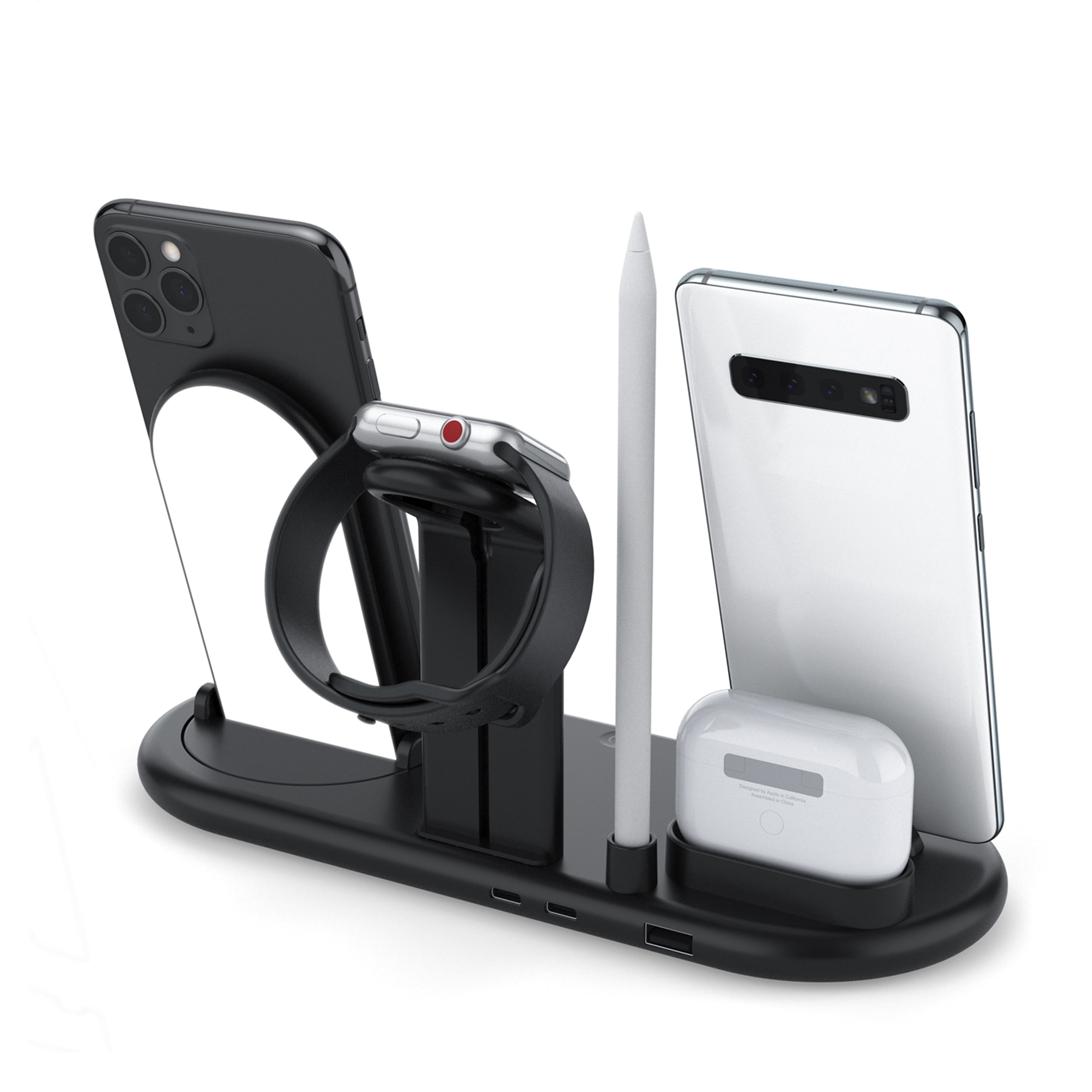 Trexonic 7 in 1 Qi Wireless Charging Station for Smart Watch and Phone in Black