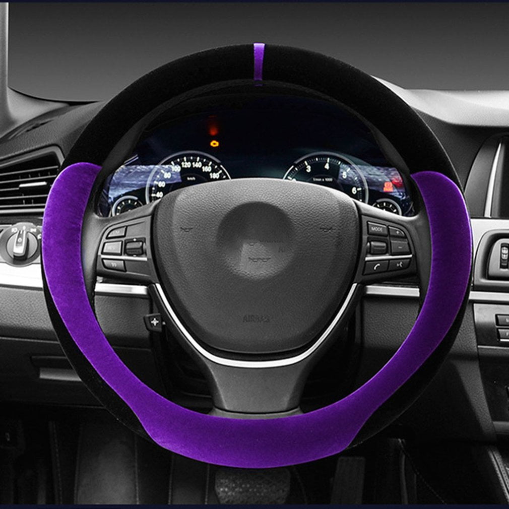 Soft Plush Vehicle Car Steering Wheel Cover Grips Skin Glove Sleeve Universal 