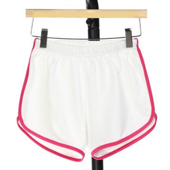 Xuhomer Hot Pants for Women's Solid Color Elastic Waist Pull-On Sweat Shorts Active Workout Gym Yoga Summer Running Shorts Beach Shorts White XL