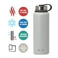 thumbnail image 3 of MIRA 40 Oz Stainless Steel Vacuum Insulated Wide Mouth Water Bottle | Thermos Keeps Cold for 24 hours, Hot for 12 hours | Double Walled Powder Coated Travel Flask |Silver Gray, 3 of 4
