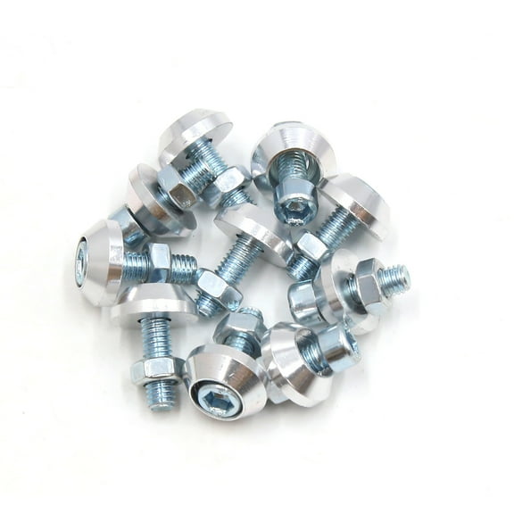 10pcs Silver Tone Aluminum Alloy Scooter Motorcycle License Plate Bolts Screws
