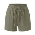 thumbnail image 6 of Women's Vacation Fashion Casual Suit Solid Color Summer Shorts And Shirt Top Two Piece Sets Lapel Shirt Slim Suits Skirt Set Juniors Women Swimsuit Shorts Set Yoga Shorts Suit Athletic Swimsuits for, 6 of 7