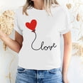 thumbnail image 1 of Meichang Hauts pour Femmes T-Shirts de la Saint-Valentin T-Shirts de Fête à Col Rond T-Shirts à Imprimé Cœur d'Amour T-Shirts à Manches Courtes Jolis Tees Blouses en Liquidation, 1 of 5