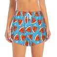 thumbnail image 4 of Lsque Cartoon Watermelon Printed Women's Running Shorts with Liner Pockets,Elastic Quick Dry Workout Athletic Gym Yoga Shorts,Womens High Waist Shorts-Medium, 4 of 9