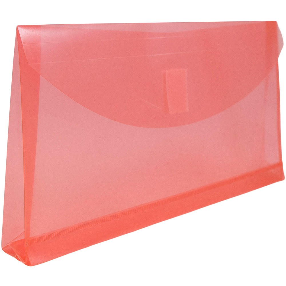JAM Paper Plastic Expansion Envelopes, Hook & Loop Closure, #10 Booklet Wallet, 5 1/4 x 10, 1 in Expansion, Red, 3/Pack