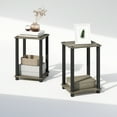 thumbnail image 5 of Furinno Simplistic Compact Bedside Table, Nightstand, French Oak/Black, Set of 2, 5 of 5