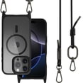 thumbnail image 1 of Funda MAGEASY para iPhone 16 Pro 6.3 con correa cruzada negra, 1 of 9