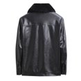 thumbnail image 4 of Nmnitkp Jackets for Men Easy Cleaning Care Men’s Stand Collar Leather Jacket Casual Faux Leather Motorcycle Jacket Outerwear Coat with Zipper Pockets & High Quality Fabric Leather Jacket Men, 4 of 8