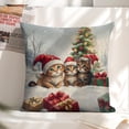 thumbnail image 6 of Christmas Kittenslinen toss pillowcase decoration pillowcase gifting preferred 24x24 inch cushion cover sofa pillowcase sofa bedroom living room car, 6 of 8