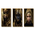 thumbnail image 2 of Designart "Vintage Elegance Gold Muslim Queen" Religious Woman Framed Wall Art Set Of 3 - Gold Glam Frame Canvas Set For Living Room Decor, 2 of 6