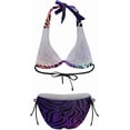 thumbnail image 6 of SKQIT Women's Two Piece Bikini Sets Zebra Striped Swimsuit Halter Triangle Tie Side Bathing Suit, 6 of 7