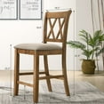 thumbnail image 5 of Roundhill Furniture Windvale Fabric Seat Counter Dining Chair Brown (Set of 2), 5 of 5