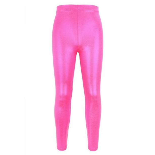 Little Girls' Metallic Color Shiny Stretch Leggings