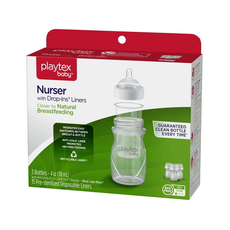 Playtex Baby Nurser Clear Anti-Colic Baby Bottle Pack Each, oz