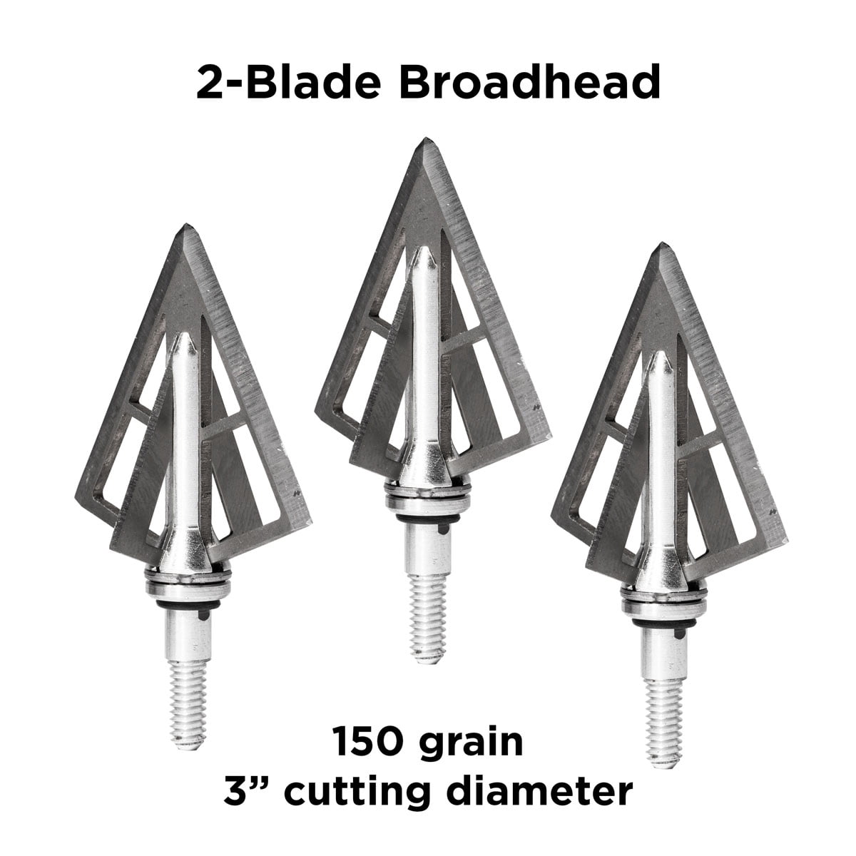 (Pack of 3) RAZORSeries #252 Fixed Blade Broadheads by Swhacker, 4-Blade 100 Grain 1.5" Cut