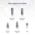 thumbnail image 3 of Amdohai 5Pcs Double Cut Tungsten Carbide Burrs 8mm Rotary Burr Set 1/4 Inch Shank Die Grinder Bit, 3 of 7