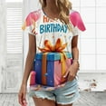 thumbnail image 3 of Birthday Presents Balloons And Festive Joy Women's Blouse Short Sleeve Women's Top T-Shirt Spring Summer Clothes, 3 of 7