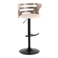 thumbnail image 4 of Cosi Adjustable Bar Stool, Chrome Bar Stools, Bar Chairs, Swivel Bar Stools, Bar Stools Set of 2 (Light Grey Wood, Cream), 4 of 6