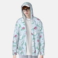 thumbnail image 3 of Pofeuu Rabbit And Butterfly Print Sun Protection Outdoor Lightweight Full Zip UV Cooling Hoodie Long Sleeve Summer Clothing for Outdoor Hiking-Small, 3 of 5