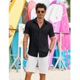 thumbnail image 4 of COOFANDY Button Down Casual Shirts for Men Beach Wear Summer Button up Short Sleeve Stylish Shirts, 4 of 6