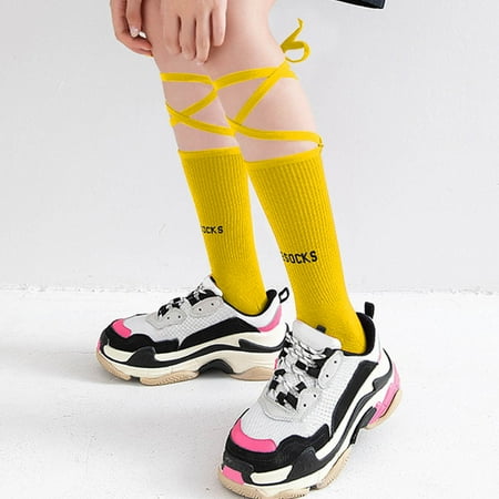 

YSEINBH Women Autumn And Winter Matching Lace Thickened Warm Mid Tube Socks Women Thick Long Socks