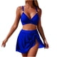 thumbnail image 3 of TaTaai Color Blocking Off-Shoulder Bikini Set, Women’s Solid Color Backless Style, Removable Padded Bra, Pull-On Closure, High Cut Slim Build, Ideal for Vacation Beach Trips Gift, 3 of 6