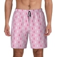 thumbnail image 3 of Uemuo Breast Cancer Awareness5 Pattern Mens Swim Trunks Quick Dry Board Shorts with Mesh Lining, Stretch Beach Shorts Quick Dry No-Chafing Board Shorts-Medium, 3 of 9