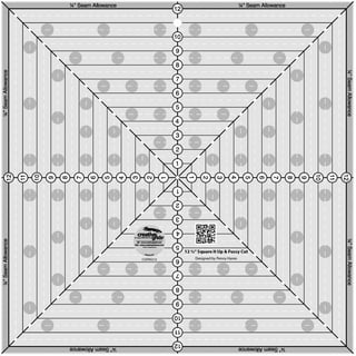 Creative Grids 90 Degree Quarter-Square Triangle Ruler