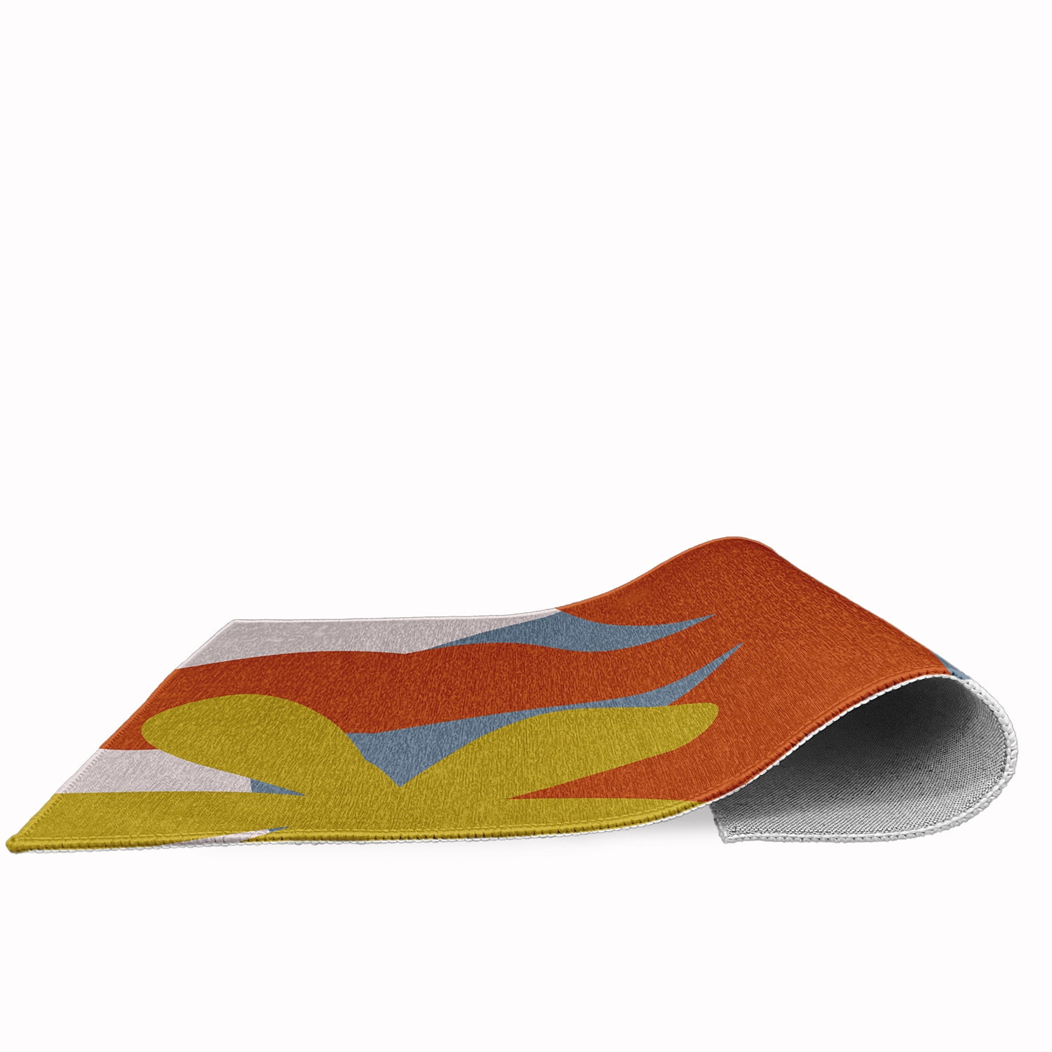 18" x 30" Simply Daisy Bold Flowers Modern & Contemporary Chenille Area Rug, Perfect Orange