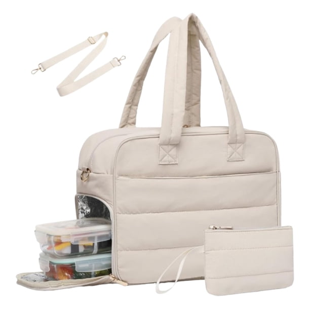 Bolsa de mano para el almuerzo de trabajo | Gran compartimento múltiple de 24,8 L | Se adapta a una computadora portátil de 17.3 pulgadas y 2-4 cajas de comida | Aislamiento térmico | Bolso