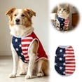 thumbnail image 2 of Half-and-Half Pet Tank Top with American Flag Design Breathable Mesh Sleeveless Shirt Red White Blue Stars and Stripes Pet Clothinfg for Small Medium Dogs and Cats 4th of July Summer and Daily Wear, 2 of 5