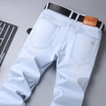 thumbnail image 2 of 2023 Spring Summer New Men's Sky Blue Slim Stretch Jeans Classic Style Fashion Casual Denim Pants Male Brand Trousers, 2 of 5