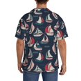thumbnail image 3 of Pofeuu Sailboat And Wave Print Mens Casual Short Sleeve Shirts Beach Summer Spread Collar Pocket Tops Men's Casual Short-sleeved Shirt-Large, 3 of 5