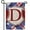 Monogram D, variant on America Forever Patriotic Shield Monogram G Garden Flag, 12.5 x 18 inch Double Sided, Red White Blue Letter G Flag, USA Shield Decorative Outdoor Yard Art, Memorial Day 4th of July Decor