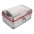 thumbnail image 1 of Raindrops Silver Motorcycle Rear Tail Box Stainless Steel Secure Lock Ample Storage for Luggage, 1 of 8