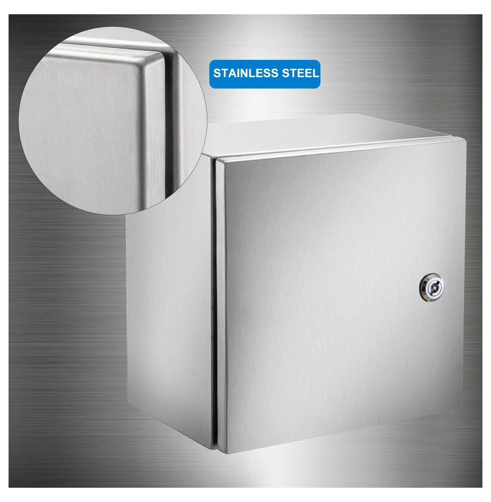 NEMA 4X Stainless Steel Enclosure 12x12x8", Waterproof Electrical Box, IP66 Outdoor Indoor Junction Box with Mounting Plate, 304 Steel