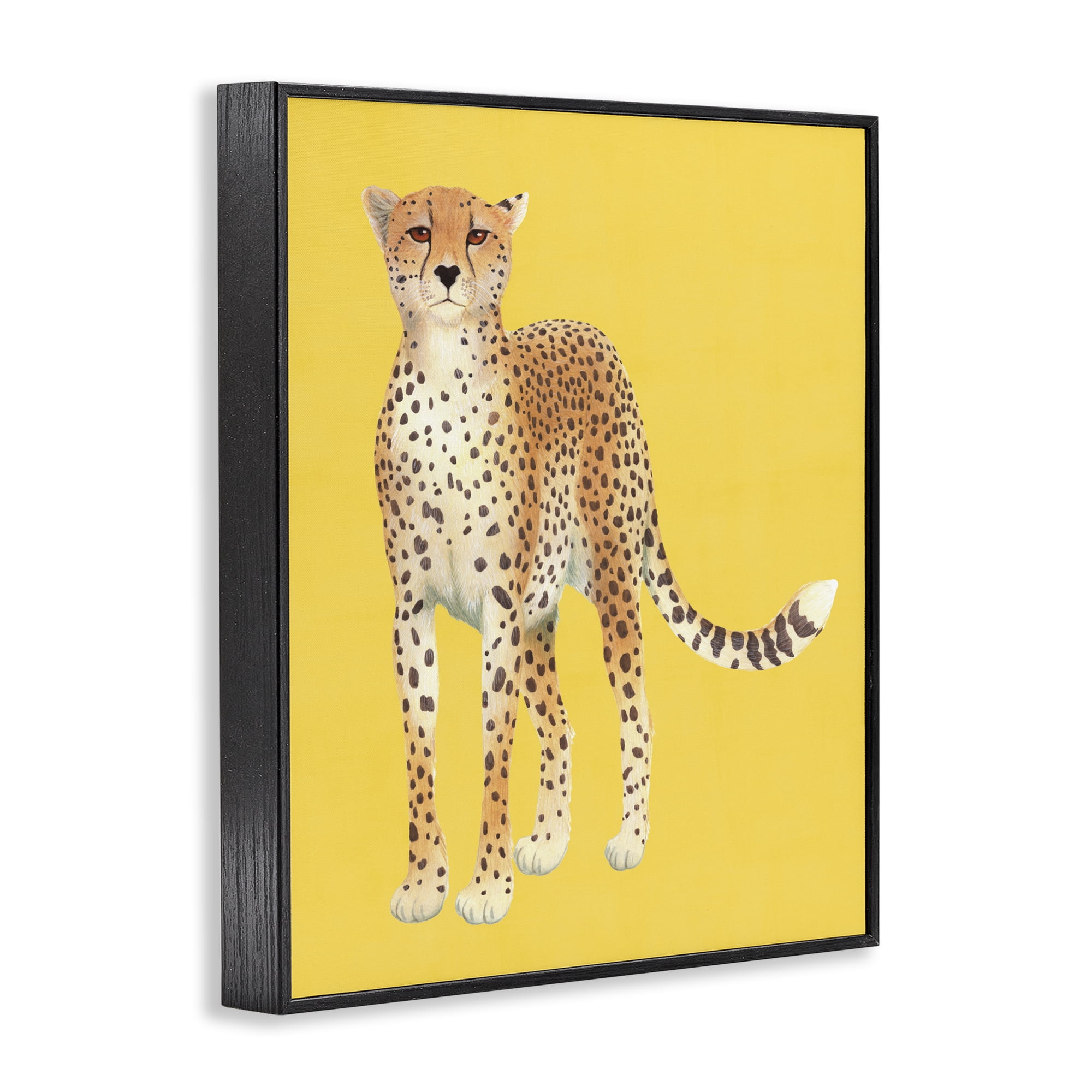 Stupell Industries Exotic Cheetah over Yellow Black Framed Giclee Art, design by Karolina Sato