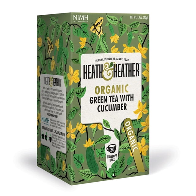 Heath Heaher Organico Té Verde con Pepino 20 sobres.