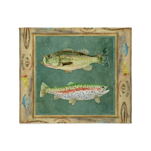 CafePress - Fishing Cabin Lake Lodge Plaid Decor Throw Blanket - Soft Fleece Throw Blanket, 50"x60" for All Ages