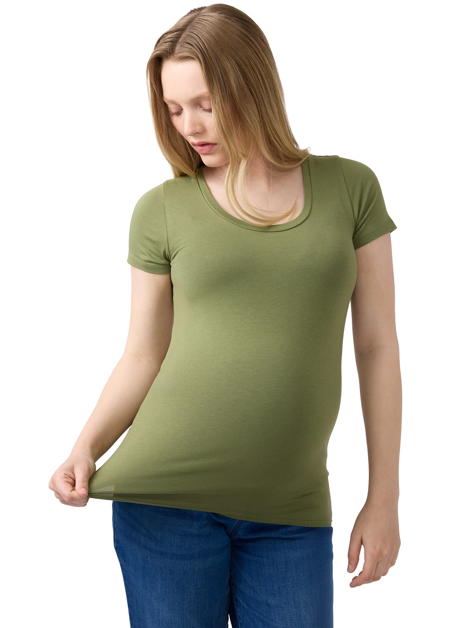 Ingrid & Isabel For Every Belly Women’s Maternity Fitted Scoop Tee, Sizes S-XXL