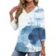 thumbnail image 5 of Túnica Tops para las Mujeres Suelto Ajuste Vestido Impreso Cuello en V 3/4 Manga Blusa Sudadera Casual Camiseta para Primavera Verano Diario, 5 of 8