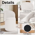 thumbnail image 5 of GEEYOO Modern Round Vanity Storage Stool,Sherpa Upholstered Ottoman with Foldable Backrest and Removable Lid,Comfy Makeup Stool for Bedroom Living Room,Beige, 5 of 6