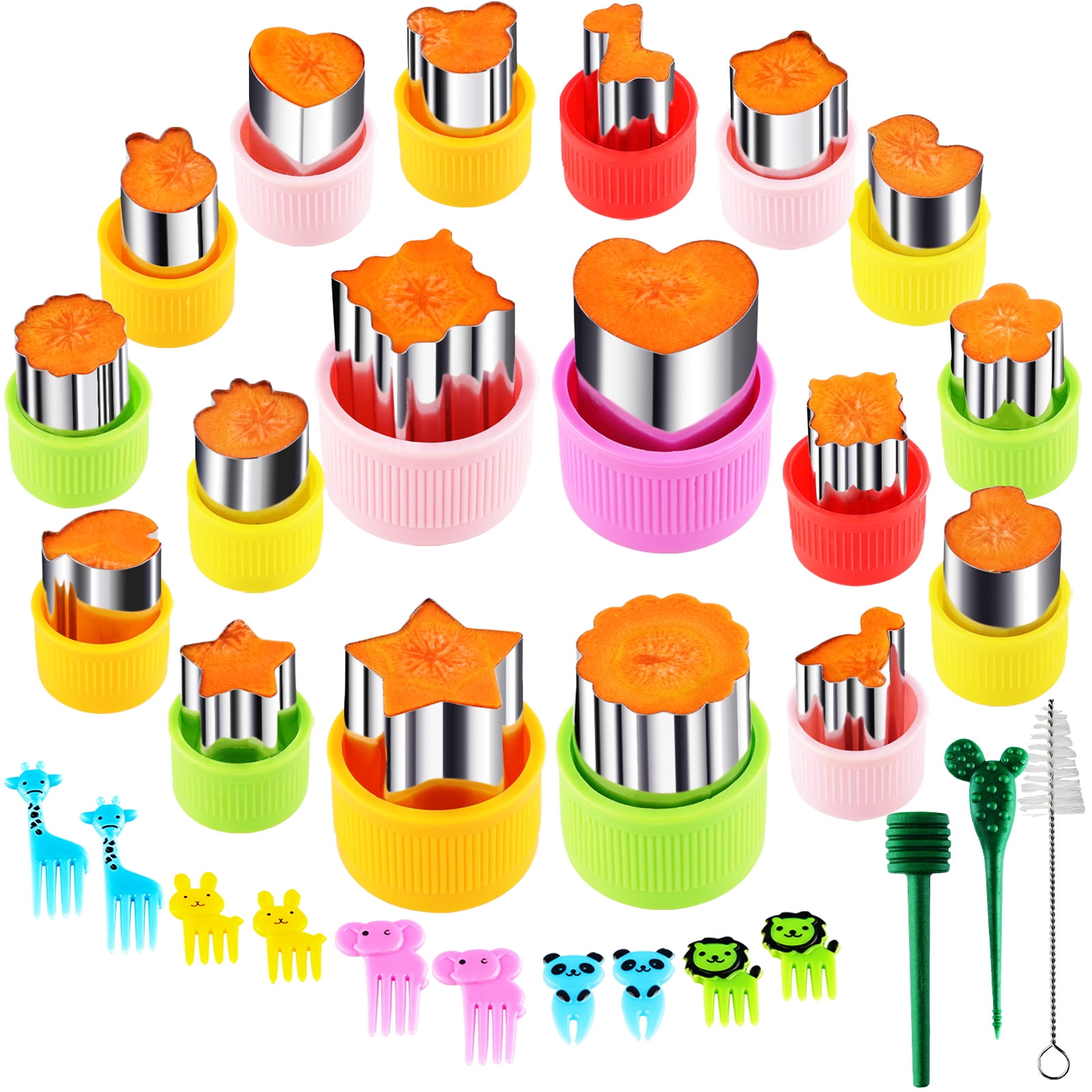 Winerming 18pcs Vegetable Cutter Shapes Set Mini Sizes Cookie Cutters