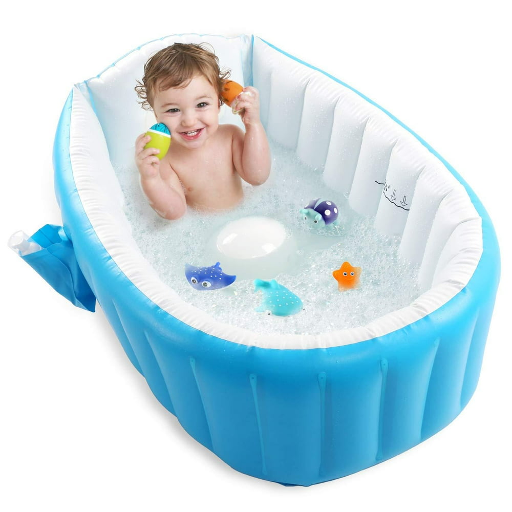 Baby Inflatable Bathtub, Portable Infant Toddler Bathing Tub Non Slip Travel Bathtub Mini Air ...