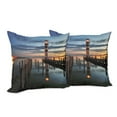 thumbnail image 6 of Ambesonne Colorful Throw Pillow Cover 2 Pack, Lighthouse Calm Dusk, 18", Multicolor, 6 of 6