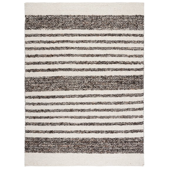 SAFAVIEH Natura SHASTA Geometric Striped Area Rug, Black/Ivory, 8' x 10'