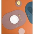 thumbnail image 5 of Tableware Pad Placemat Pu Leather Table Mat Heat Insulation Set Of 1/4 Placemats Oval Coaster Kitchen Table Decor Mats1 set, 5 of 5