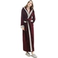 thumbnail image 1 of Long Peignoir à Capuche pour Femmes en Flanelle Douce, Robe de Spa en Peluche, Robe de Nuit Chaude pour l'Hiver, 1 of 6