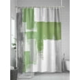 thumbnail image 5 of Fsddascl Sage Green Gray Shower Curtain Set - 54" x 78" Washable Bathtub Curtain with 12 Hooks, Oil Painting Geometric Abstract Modern Waterproof Fabric Stall Shower Curtains for Bathroom/Bathtub, 5 of 6