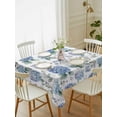 thumbnail image 4 of Blue Spring Floral Tablecloth Rectangle Table Cloth 52x70 , Waterproof Tablecloth Outdoor Table Cloth, Watercolor Botanical Elegant Washable Table Cover for Kitchen Dining Party, 4 of 8